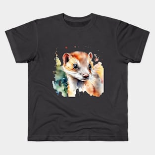 Cute ferret watercolor design tees gift ideas Kids T-Shirt